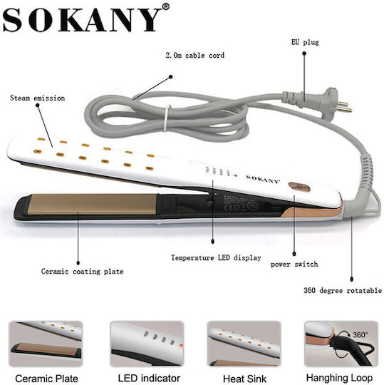 Sokany HS-992 Πρέσα Μαλλιών με Κεραμικές Πλάκες