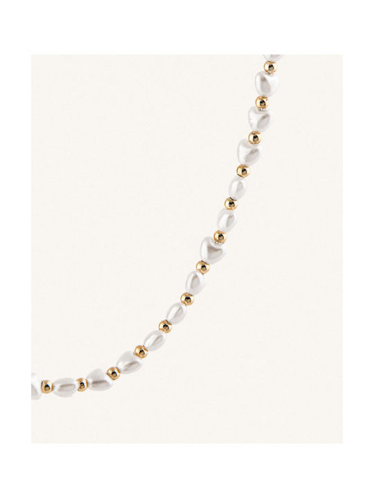 StanStefan Necklace from Gold Plated Steel with Pearls