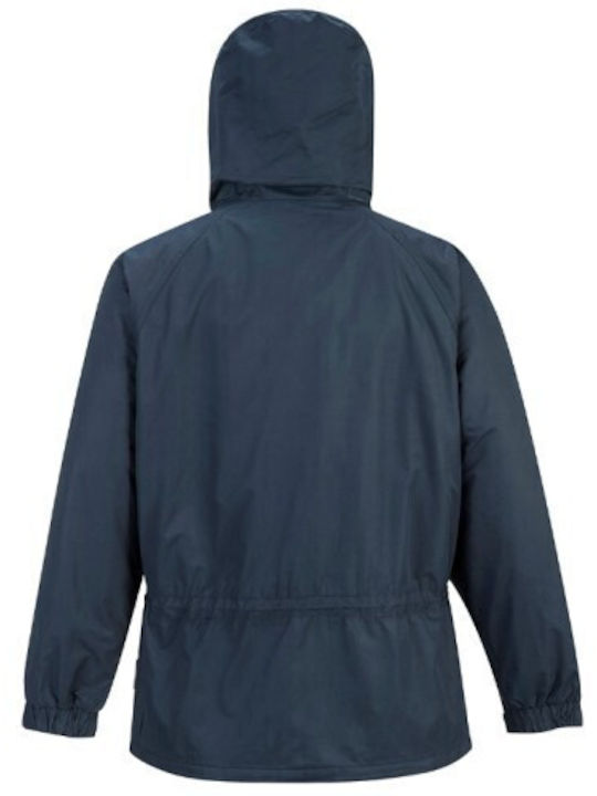 Portwest Work Jacket with Fleece Lining and with Hood Navy Blue