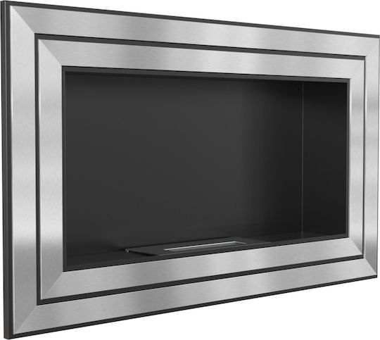 Kratki Juliet 1100 Tuv Επιτοίχιο Τζάκι Βιοαιθανόλης Εσωτερικού Χώρου Ασημί 110x14.2x65cm