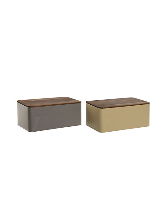 Home Esprit Brotbox Metallisch in Beige Farbe 33x18x12cm