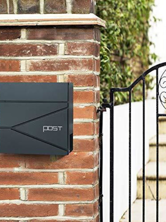 Songmics Outdoor Mailbox Metallic in Gray Color 10.5x37x37cm