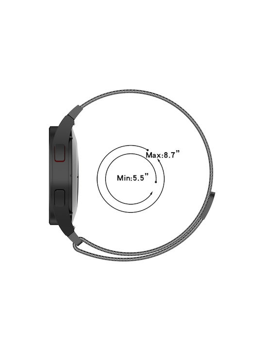Strap Stainless Steel Gray (Galaxy Watch4/5/6/7/FE/4 Classic/6 Classic/5 Pro)