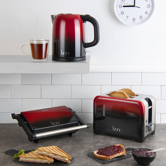 Izzy IZ-9102 Toaster 2 Slots 950W Red