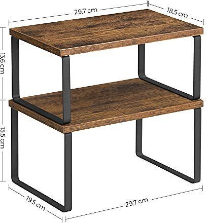 Songmics Shelf / Organization Rack Metal 29.7x19.5x15.5cm Black