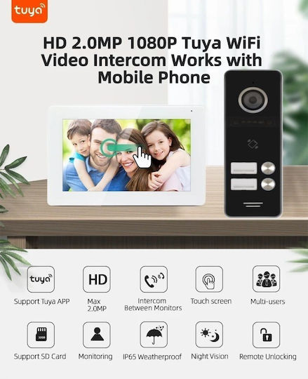 Joytimer Wireless Video Intercom Set Wi-Fi 66721AW 64207C2B White