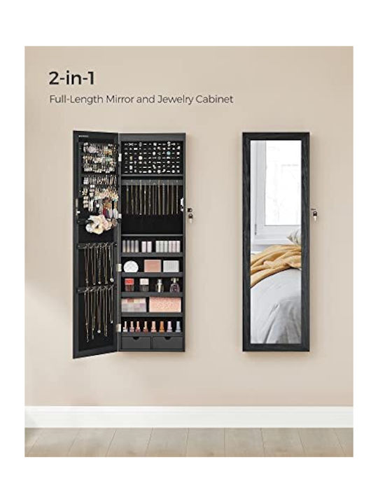 Songmics Καθρέπτης με Μαύρο Ξύλινο Πλαίσιο 120x37cm