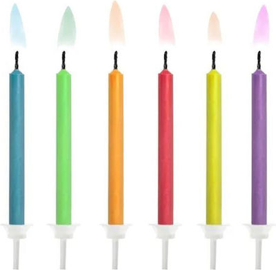 ikonka Birthday Candle Multicolored 6pcs (Μiscellaneous colours) KX4566