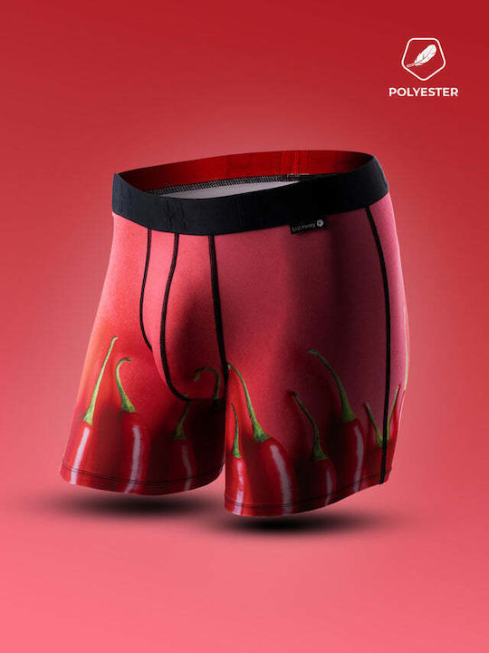 Men's Boxer Red with Patterns