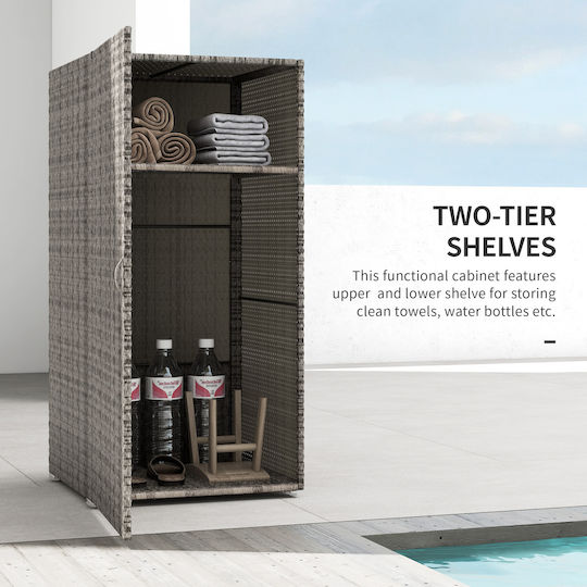 Single Door Wardrobe Metallic with 1 Shelf 60x63x120cm