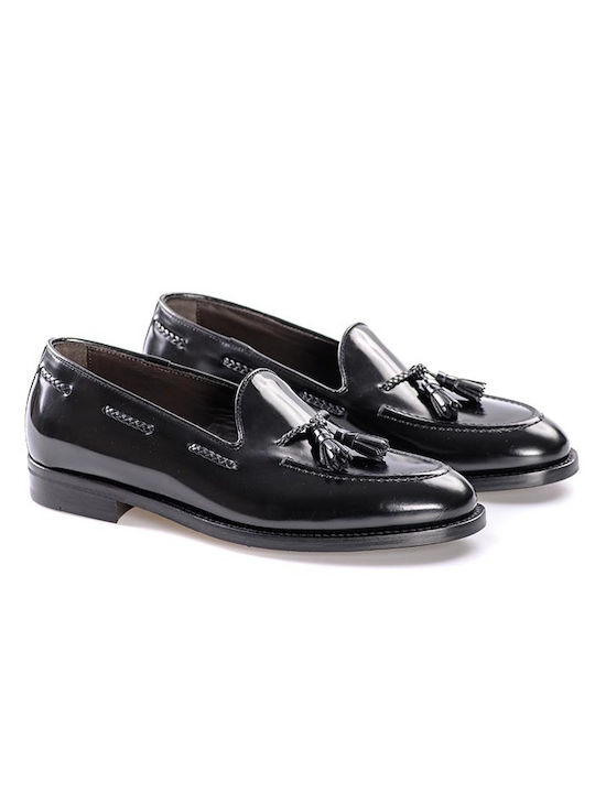 Perlamoda Men's Leather Loafers Black