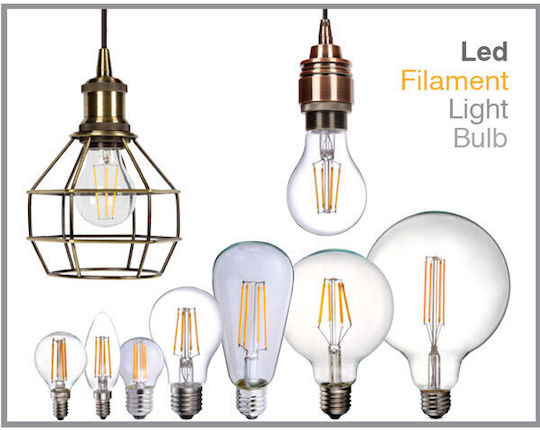 VK Lighting LED крушка 6.5W 178mm за фасунга E27 и форма G125 Топло бяло 806лм