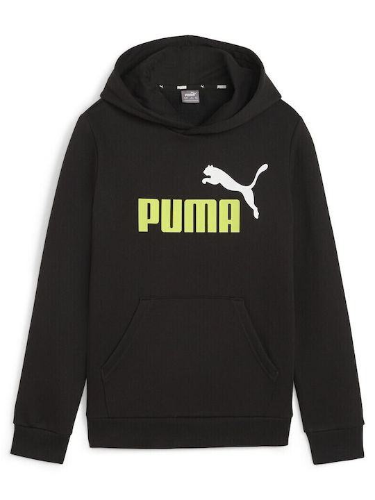 Puma Kids Sweatshirt with Hood Black Ess+ 2