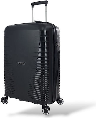 Rain Large Travel Suitcase Hard Black with 4 Wheels