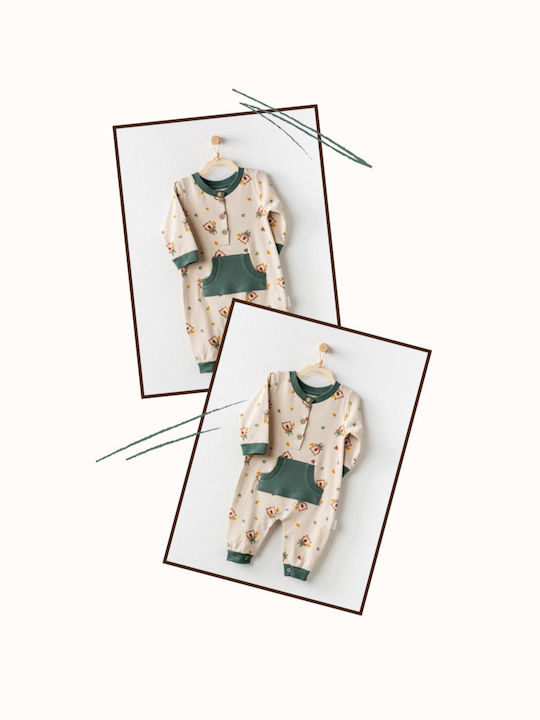 Andywawa Baby Bodysuit Set Beige