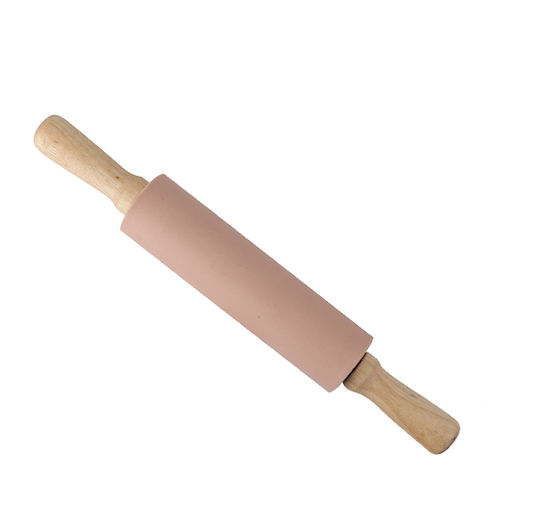 Silicone Kitchen Rolling Pin Pink 38cm 1pcs