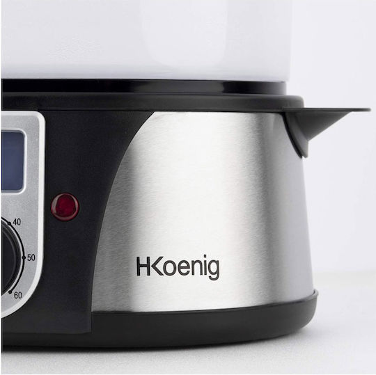 HKoenig Food Steamer with 3 Steaming Decks 12lt