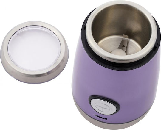 Heinner Electric Coffee Grinder 150W for 50gr Beans Purple