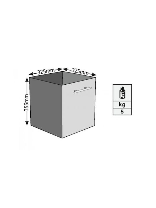 Viometal LTD 1040 Rouen Metallisch Korb Holzlagerung 32.5x32.5x35.5cm