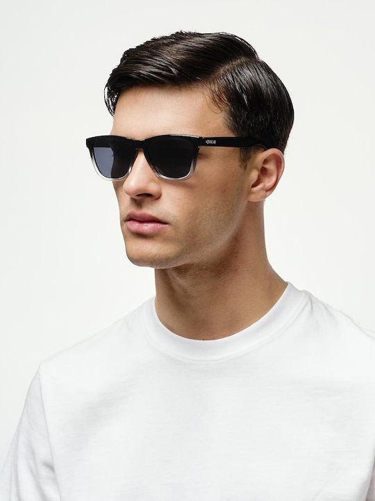 Cosselie Avalon Unisex Sunglasses with Black Horn-Rimmed Frame and Gray Lenses
