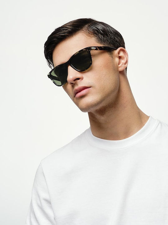 Cosselie Railay Unisex Sunglasses with Brown Tartaruga Horn-Rimmed Frame and Green Lens