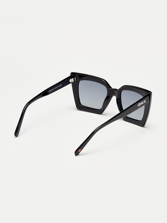 Cosselie Austin Women's Sunglasses with Black Horn-Rimmed Frame and Gray Gradient Lenses