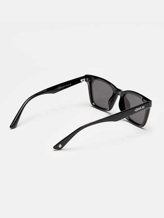 Cosselie Ethel Women's Sunglasses with Black Horn-Rimmed Frame and Gray Lenses