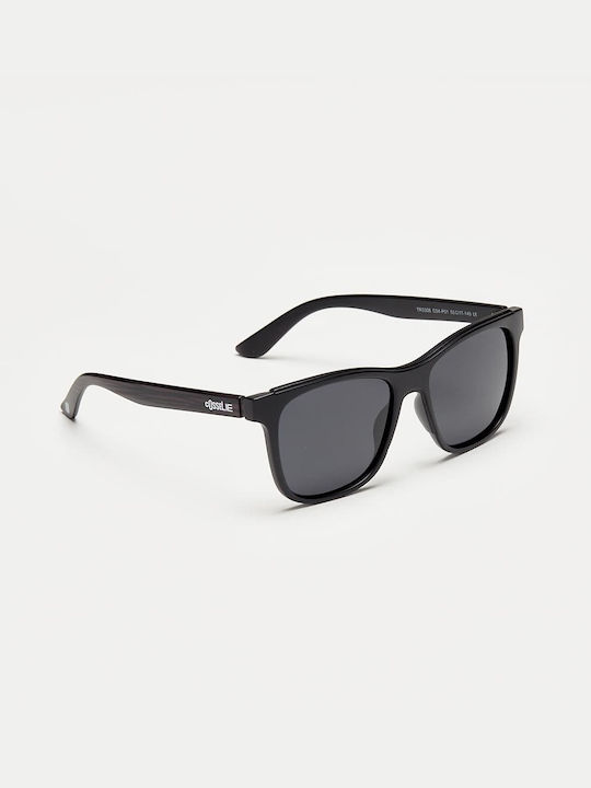 Cosselie Bondi Unisex Sunglasses with Black Horn-Rimmed Frame and Black Lenses