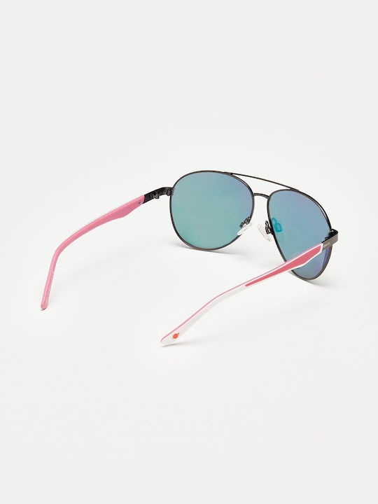 Cosselie Andria Women's Sunglasses with Rose Gold Metallic Frame and Pink Mirror Lenses
