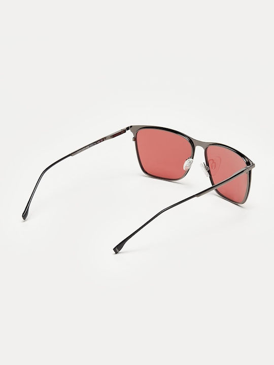 Cosselie Hyams Men's Sunglasses with Black Metallic Frame and Red Lens