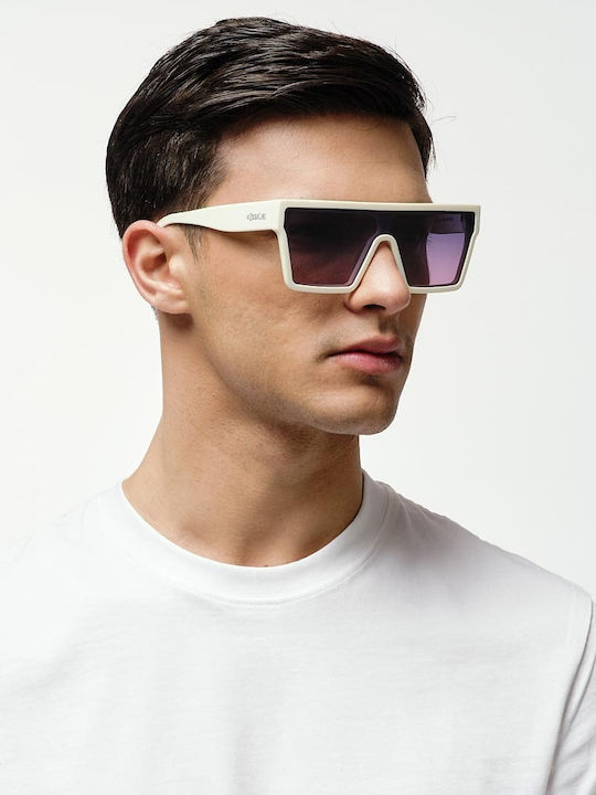 Cosselie Berkley Women's Sunglasses with Rose Gold Metallic Frame and Purple Gradient Lens