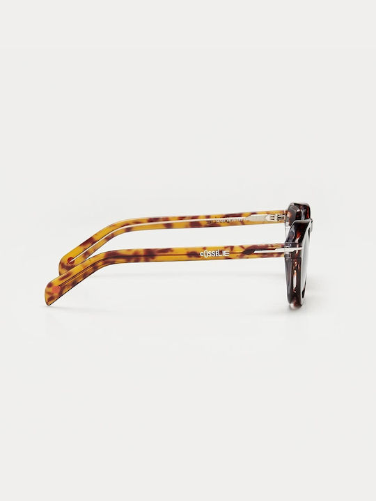 Cosselie Oslo Unisex Sunglasses With Brown Tartaruga Horn-Rimmed Frame And Gray Lens