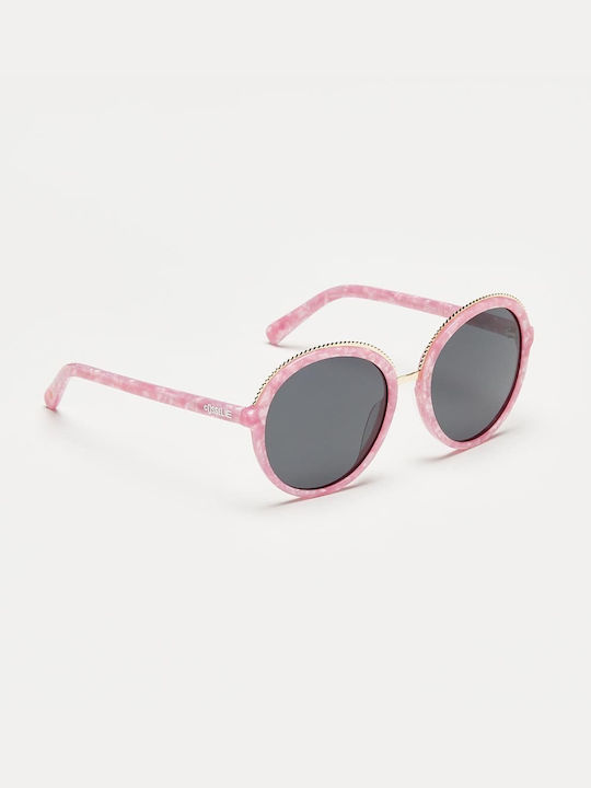 Cosselie Women's Sunglasses with Pink Plastic Frame and Gray Lens 1802202433