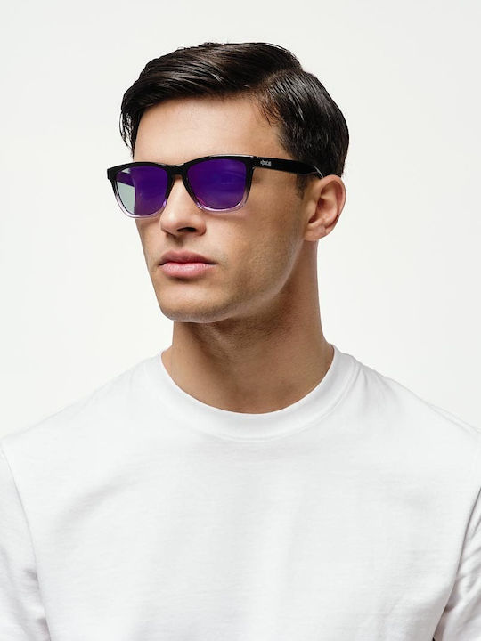 Cosselie Coogee Unisex Ochelari De Soare Cu Ramă Neagră Din Plastic Și Lentile Violet