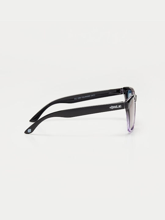 Cosselie Coogee Unisex Ochelari De Soare Cu Ramă Neagră Din Plastic Și Lentile Violet