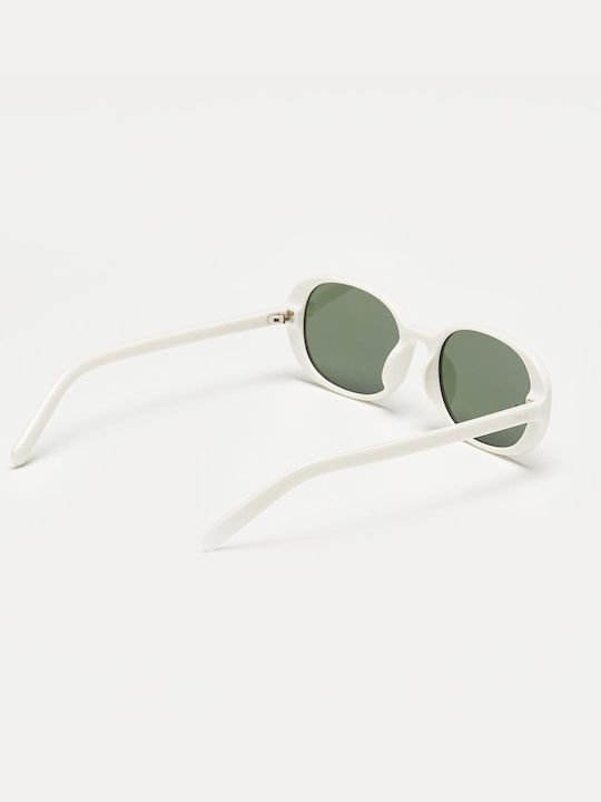 Cosselie Cosselie Women's Sunglasses with White Horn-Rimmed Frame and Green Lens