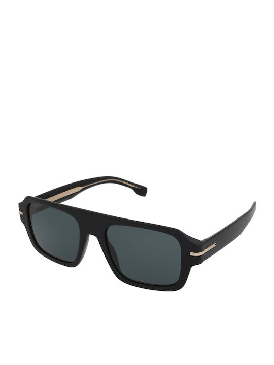 Boss Men's Sunglasses with Black Plastic Frame and Black Lens BOSS 1595/S 807/A9