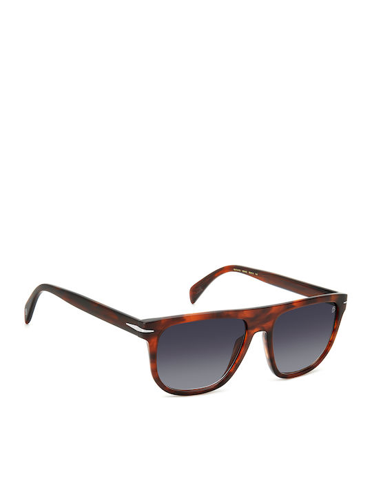 David Beckham Men's Sunglasses with Brown Tartaruga Plastic Frame and Gray Gradient Lens