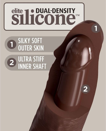 King Cock Ρεαλιστικό Dildo με Βεντούζα Καφέ