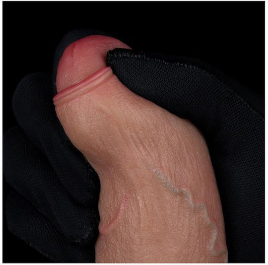 Lovetoy Dual Layered Dildo Dildo με Όρχεις και Βεντούζα Flesh 20.5cm