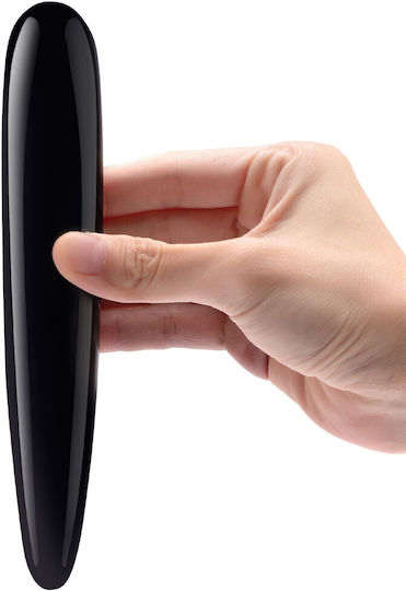 Le Wand Crystal Slim Wand Dildo din sticlă Black Obsidian 18cm