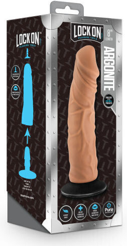 Blush Lock On Argonite Glass Dildo With Suction Cup Mocha 20cm