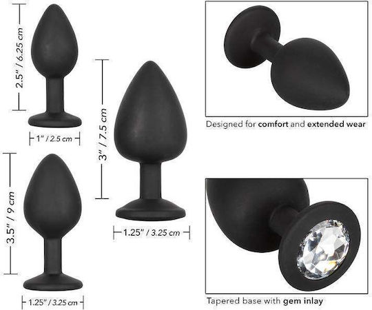 Calexotics Silicone Gem Anal Kit Anale Plugs Elektrische Gitarren Black