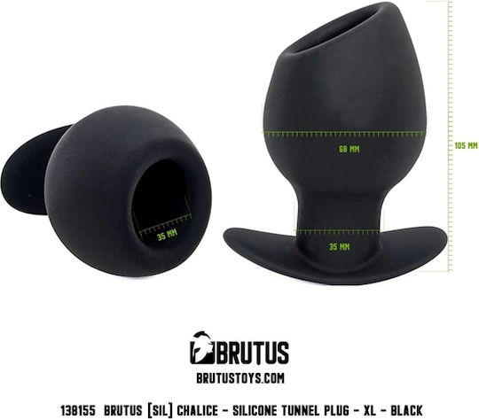 Brutus Chalice Silicone Tunnel Plug Anal Plug XLarge Black