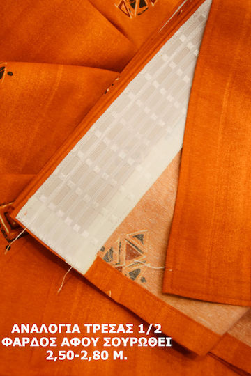 Decotelia Orange Pencil Pleat Curtain 520x270cm