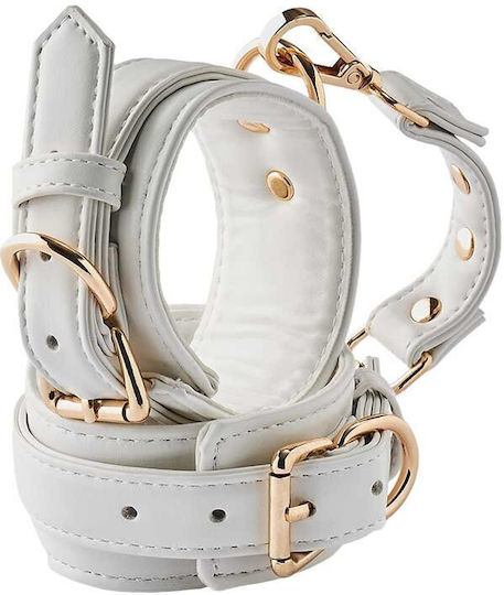 Dream Toys Blaze Elite Leather Ankle Cuffs Χειροπέδες White