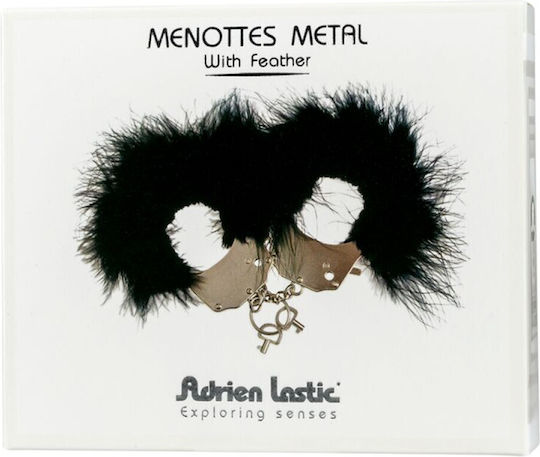 Adrien Lastic Cuffs Metal & Feathers Handschellen in Schwarz Farbe