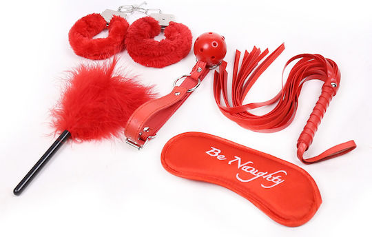 Fever BDSM Kit σε Κόκκινο Χρώμα 5τμχ