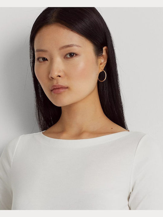 Women's Blouse Cotton with 3/4 Sleeve & Boat Neckline White