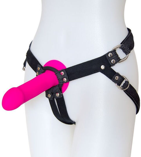 Adrien Lastic Strap-on Adjustable Denim Harness σε Μαύρο Χρώμα